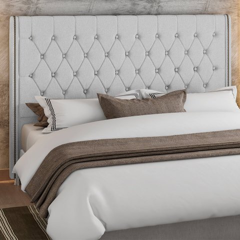 Cabeceira para Cama Box Casal 150cm Soft Linho Cinza - Sallar Home