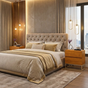 Ver imagem 1 de Kit 2 Mesinhas de Apoio para Cabeceira Cama Quarto Casal 45cm Compacta:naturale