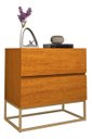 Ver imagem 4 de Kit 2 Mesinhas de Apoio para Cabeceira Cama Quarto Casal 45cm Compacta:naturale