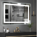 Ver imagem 1 de Espelho 4mm Retangular com Iluminação de Led 3 Cores 100x50 Tecla Touch Decoração Toalete