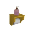 Ver imagem 3 de Porta Papel Higiênico Acessório para Banheiro Papeleira Suporte de Parede Amarelo Laca