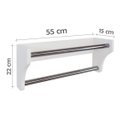 Ver imagem 6 de Kit Acessórios para Banheiro Conjunto 2 Peças Porta Toalhas Papel Higiênico Branco Laca