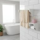 Ver imagem 1 de Kit Acessórios para Banheiro Conjunto 2 Peças Porta Toalhas Papel Higiênico Branco Laca