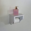 Ver imagem 4 de Kit Acessórios para Banheiro Conjunto 2 Peças Porta Toalhas Papel Higiênico Branco Laca