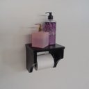 Ver imagem 4 de Kit Acessórios para Banheiro Conjunto 2 Peças Porta Toalhas Papel Higiênico Preto Laca