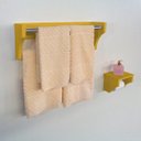 Ver imagem 2 de Kit Acessórios para Banheiro Conjunto 2 Peças Porta Toalhas Papel Higiênico Amarelo Laca