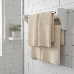 Toalheiro Duplo Suporte Cabideiro Porta Toalhas de Parede Acessório para Banheiro Branco Laca