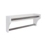 Toalheiro Duplo Suporte Cabideiro Porta Toalhas de Parede Acessório para Banheiro Branco Laca - 4