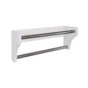 Ver imagem 4 de Toalheiro Duplo Suporte Cabideiro Porta Toalhas de Parede Acessório para Banheiro Branco Laca