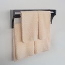 Ver imagem 2 de Toalheiro Duplo Suporte Cabideiro Porta Toalhas de Parede Acessório para Banheiro Preto Laca