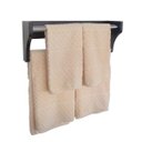 Ver imagem 3 de Toalheiro Duplo Suporte Cabideiro Porta Toalhas de Parede Acessório para Banheiro Preto Laca