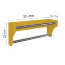 Ver imagem 5 de Toalheiro Duplo Suporte Cabideiro Porta Toalhas de Parede Acessório para Banheiro Amarelo Laca