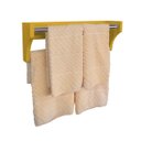 Ver imagem 3 de Toalheiro Duplo Suporte Cabideiro Porta Toalhas de Parede Acessório para Banheiro Amarelo Laca
