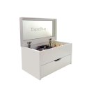 Ver imagem 2 de Porta Maquiagem Caixa Organizadora com Espelho Branco Laca