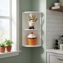 Ver imagem 1 de Cantoneira Nicho Prateleira de Canto Suspenso Multiuso Cozinha Branco Laca