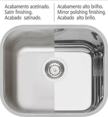 Cuba Número 1 Retangular 47,5x30,5x17 Acetinado com Válvula de 4.1/2 Tramontina - 2
