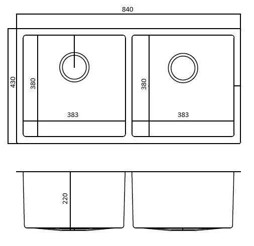 Cuba Dupla Cheff 84x43x22 Com Válvula Red Gold PVD Cnox - 2