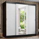 Ver imagem 2 de Guarda-roupa Casal Madesa Reno 3 Portas de Correr com Espelho