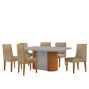 Ver imagem 2 de Mesa de Jantar Aspen 180cm Tampo Mdf Vidro com 6 Cadeiras Lisboa Moderna Mobília