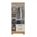 Ver imagem 3 de Guarda Roupa Solteiro com Espelho 3 Portas Fortaleza Canelato com Off White Atualle