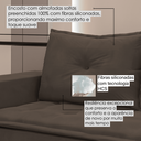 Ver imagem 5 de Sofá Fixo 5 Lugares Dunas 2,20m Veludo Marrom