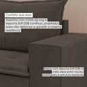 Ver imagem 4 de Sofá Fixo 5 Lugares Dunas 2,20m Veludo Marrom