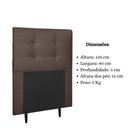 Ver imagem 3 de Cabeceira Estofada Cama Solteiro 90 Cm Helena Suede Marrom