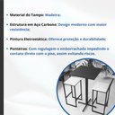Ver imagem 3 de Conjunto Mesa Alta Bar Bistrô Quadrada Preta 2 Banquetas Confort Imbuia Industrial Black Don Castro