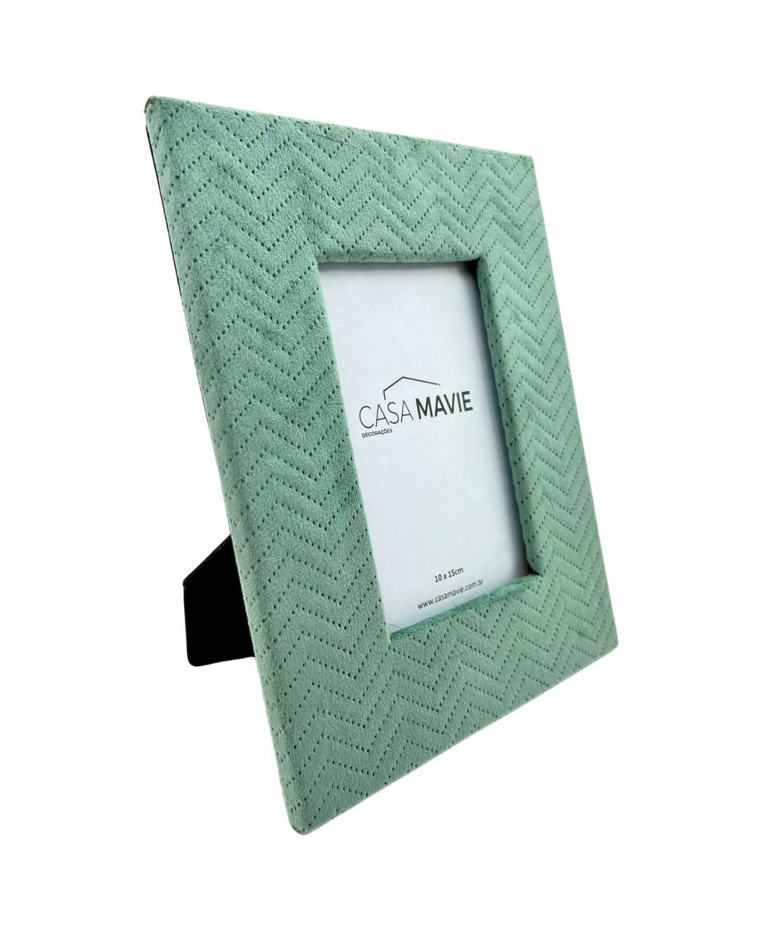 Porta Retrato Veludo Verde Claro Chefron M - 10x15cm Master Decor