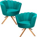 Ver imagem 1 de Kit Duas Poltronas Pétalas Giratórias Ferro e Madeira Tiffany