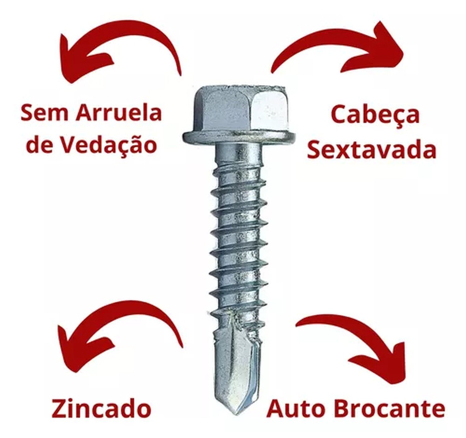 Parafuso Auto Perfurante Sextavado 4.2 X 16 - Ch 1/4 - 12.000 Peças - 4