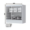 Ver imagem 2 de Balcão De Cozinha 2 Portas 80 Cm Amy Casa 812