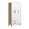 Guarda Roupa Infantil 3 Portas 2 Gavetas Q-encanto Retrô Carvalho Toq Rústico Branco Qmovi - 1