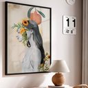 Ver imagem 1 de Quadro Decorativo Abstrato Face Flowers em Moldura Caixa Tacolado Moldura Trad 1cm Preta com Vidro 4