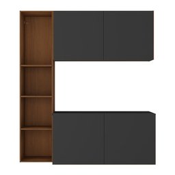 Armário Cozinha Compacta Linea Fit Multimóveis Mp2257 Mad/pr - 1 Armário Cozinha Compacta Linea Fit Multimóveis Mp2257 Mad/pr - 1