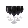 Jogo de 6 Taças Pretas Haste Transparente 300Ml^ - 2