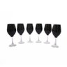Jogo de 6 Taças Pretas Haste Transparente 300Ml^ - 1