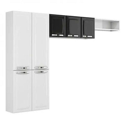 Cozinha Itatiaia Rose Compacta 3 Peças Branco/Preto Aço