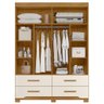 Guarda Roupa Solteiro Ambiente Miami 4 Portas Freijó Off White com Espelho - Moval - 3