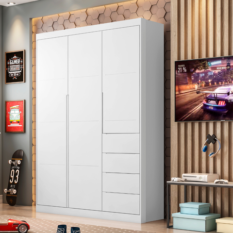 Guarda Roupa Infantil Eloá Branco _ Phoenix Baby