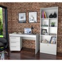 Ver imagem 1 de Kit Escritório Bali com Mesa, Estante Livreiro e Gaveteiro - Branco