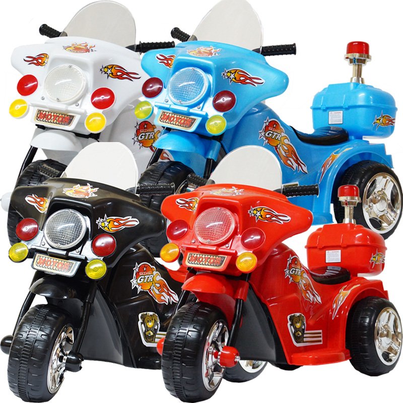 Mini Moto Eletrica Infantil Policia Criança Som Luz Branca