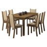 Conjunto Sala de Jantar Madesa Miriam Mesa Tampo de Madeira 6 Cadeiras - Rustic/crema/bege Marrom - 2