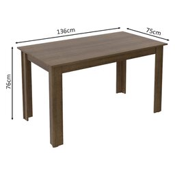 Conjunto Sala de Jantar Madesa Miriam Mesa Tampo de Madeira 6 Cadeiras - Rustic/crema/bege Marrom - 3