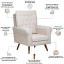 Ver imagem 4 de Poltrona de Amamentação Fixa Pés Manu Encanto D02 Bouclê Off White C-200 - Lyam Decor