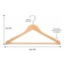 Ver imagem 2 de Kit 03 Cabides de Madeira Claro Marfim Verniz Alta Qualidade