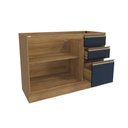 Ver imagem 3 de Balcão de Pia Celeste Kappesberg 100% Mdf 2 Portas 3 Gavetas Nogueira/azul 120cm
