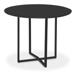 Mesa de Jantar Preta Estilo Industrial Tampo Redondo 90 Cm - 3