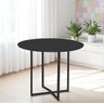 Mesa de Jantar Preta Estilo Industrial Tampo Redondo 90 Cm - 1