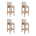Ver imagem 2 de Conjunto 4 Banquetas Altas Arezzo para Bancada e Cozinha Design Moderno - Amêndoa